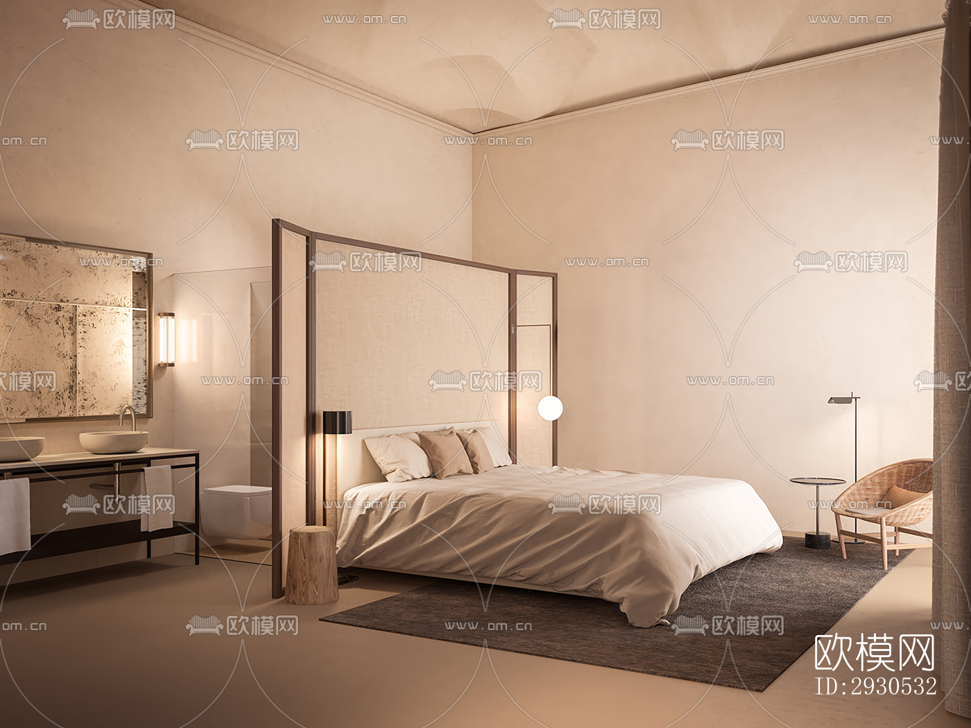 侘寂酒店民宿效果图下载（渲染图5）