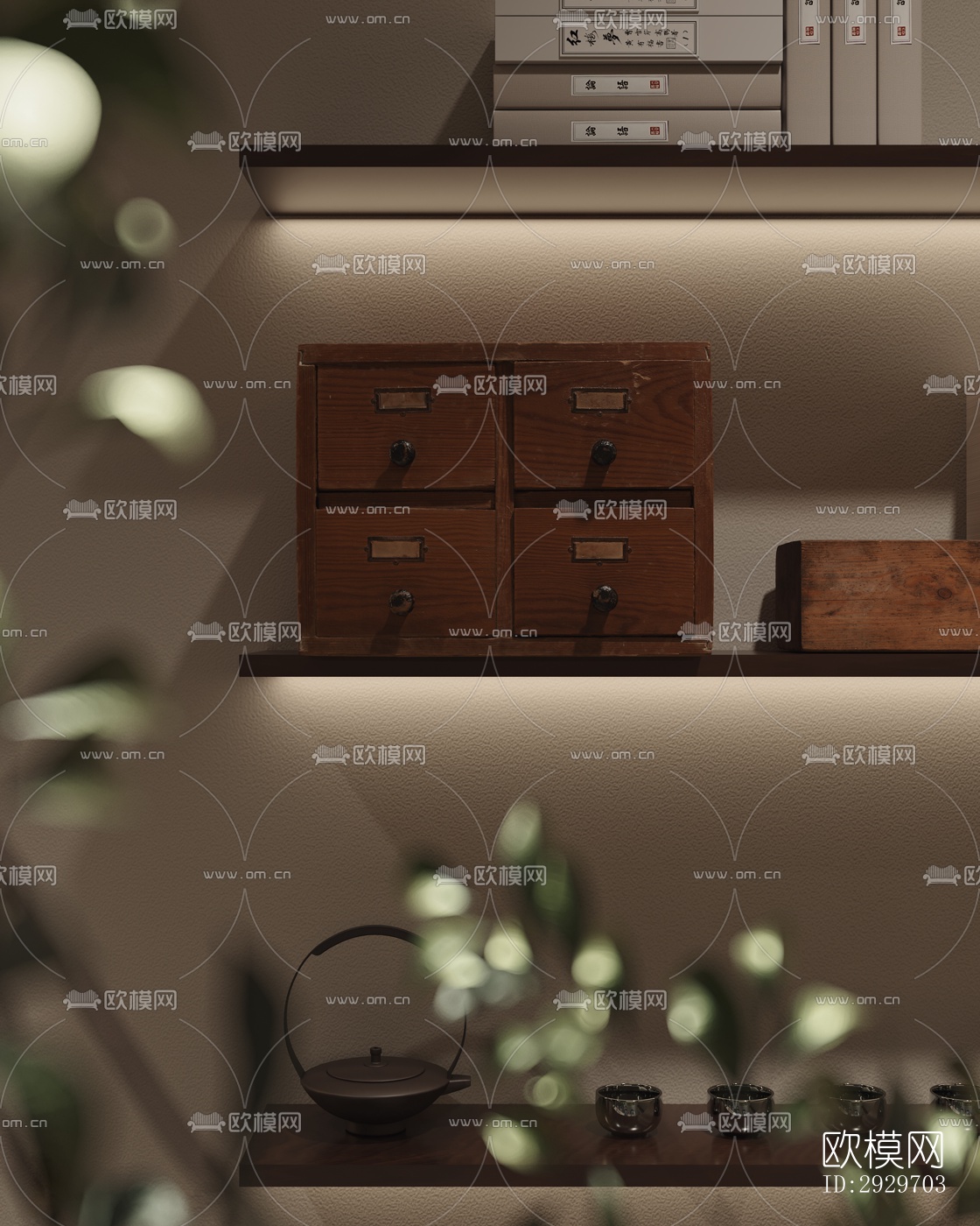 新中式美术博物馆效果图下载（渲染图5）