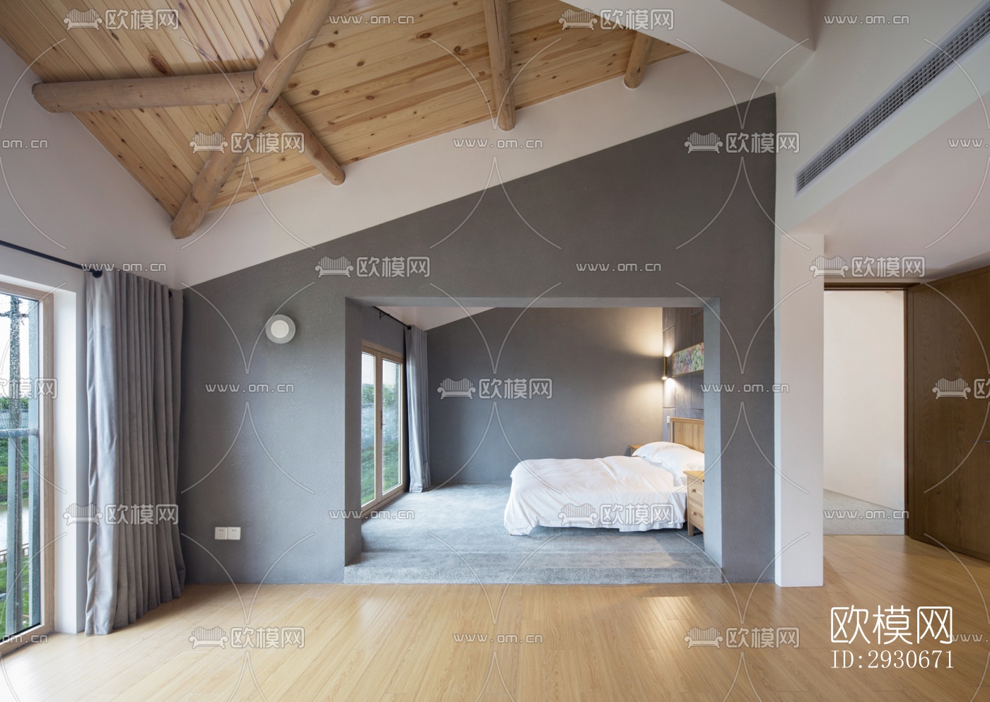 现代酒店民宿效果图下载（渲染图6）