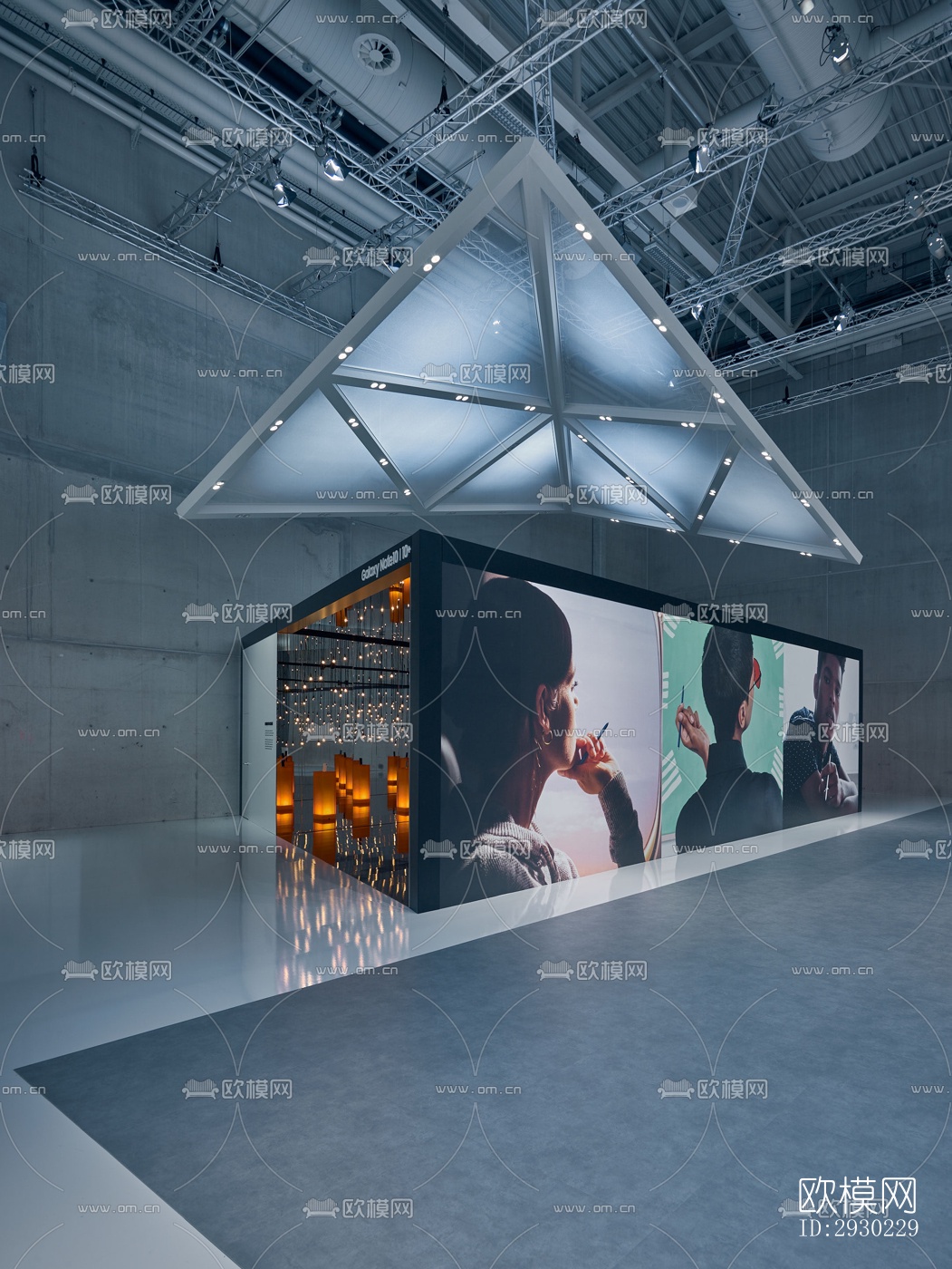 现代展览展厅效果图下载（渲染图1）