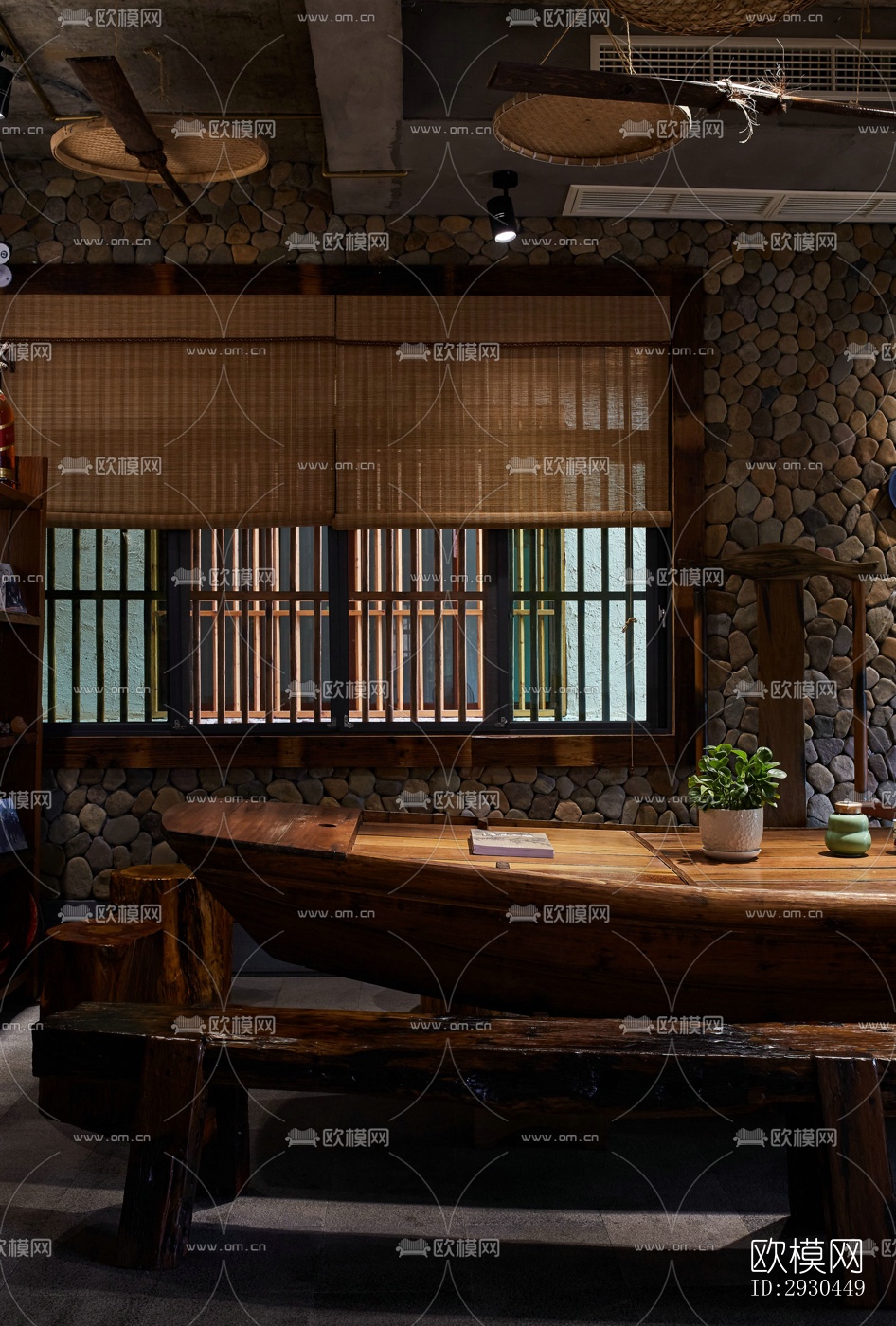 中式酒店民宿效果图下载（渲染图5）