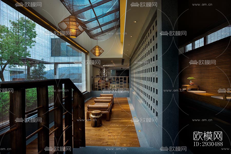 中式酒店民宿效果图下载（渲染图2）