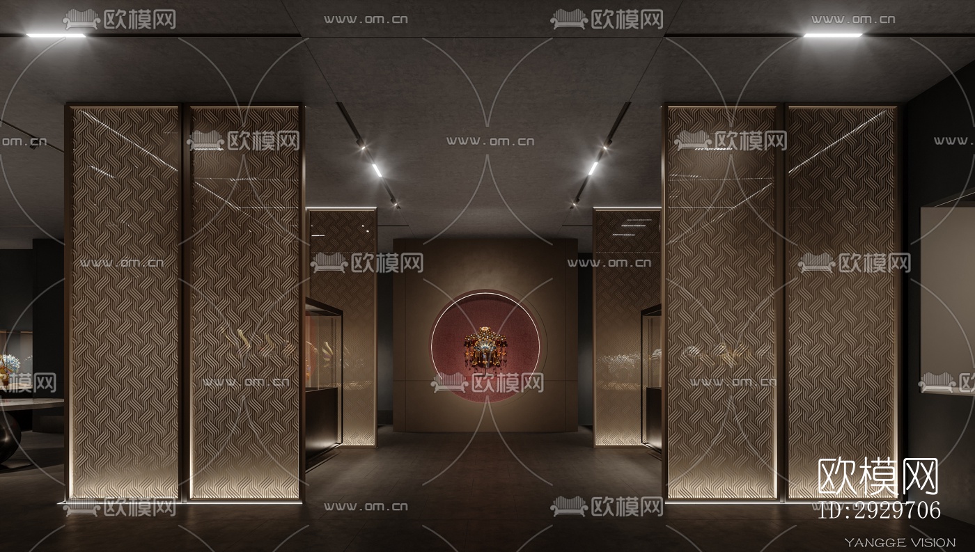 新中式美术博物馆效果图下载（渲染图8）