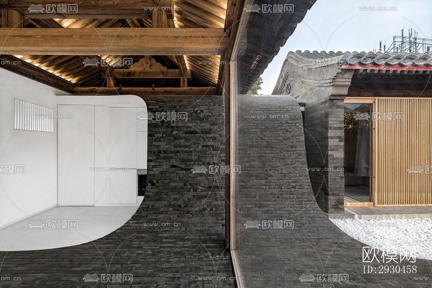 中式酒店民宿效果图下载（渲染图9）