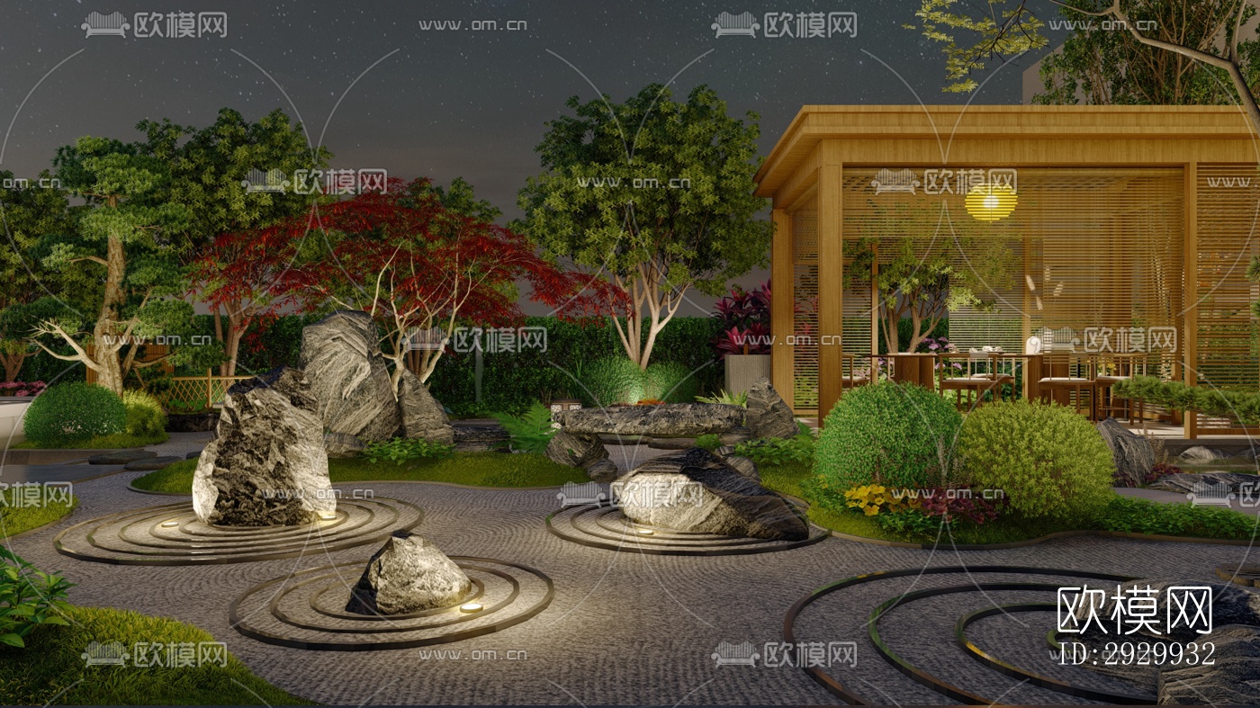 日式居住景观效果图下载（渲染图7）