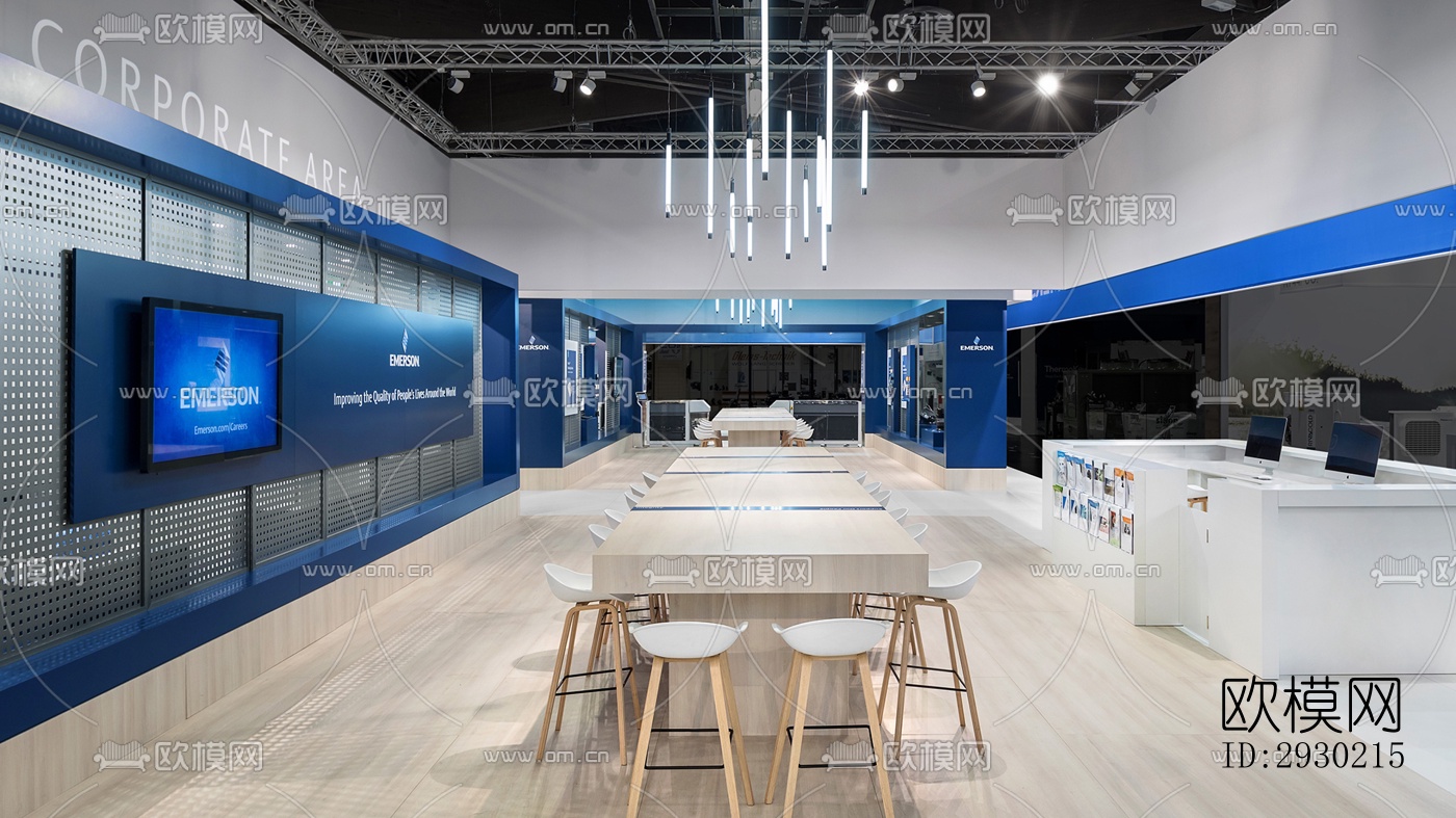 现代展览展厅效果图下载（渲染图1）