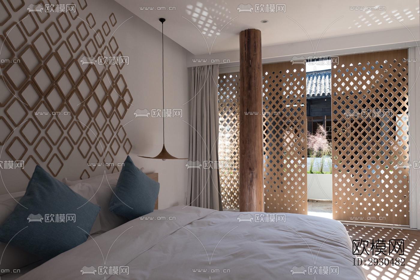 中式酒店民宿效果图下载（渲染图5）