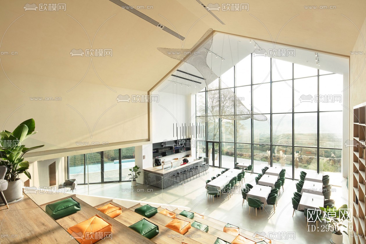 现代酒店民宿效果图下载（渲染图10）