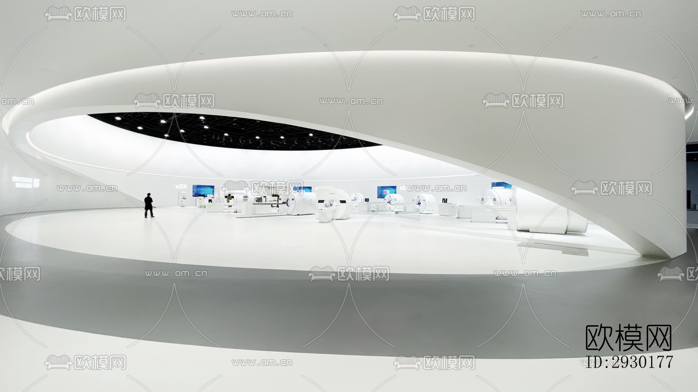 现代展览展厅效果图下载（渲染图1）