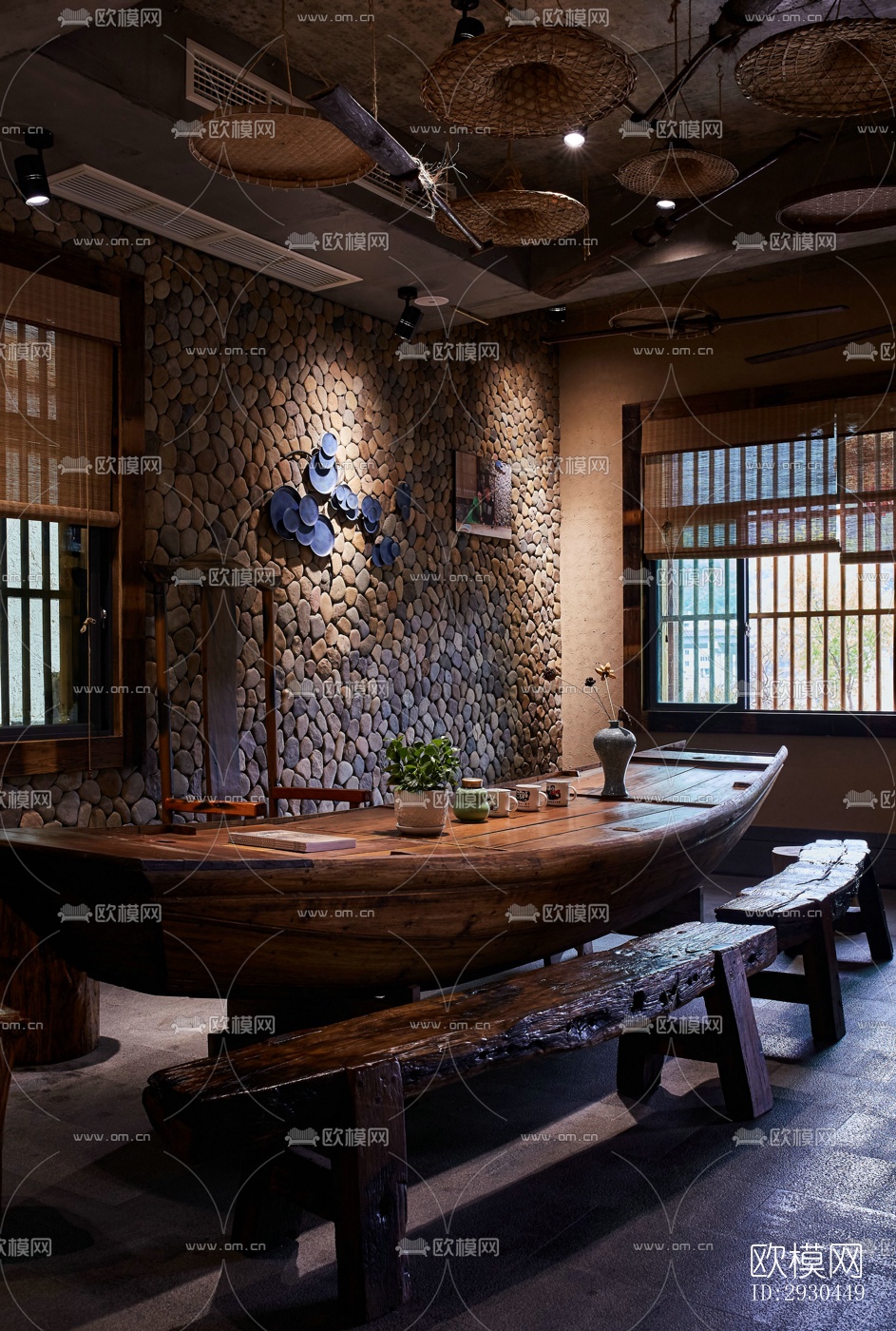 中式酒店民宿效果图下载（渲染图2）