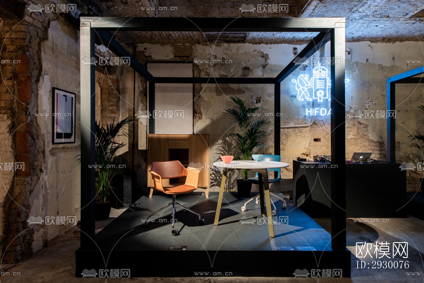 工业风展览展厅效果图下载（渲染图4）