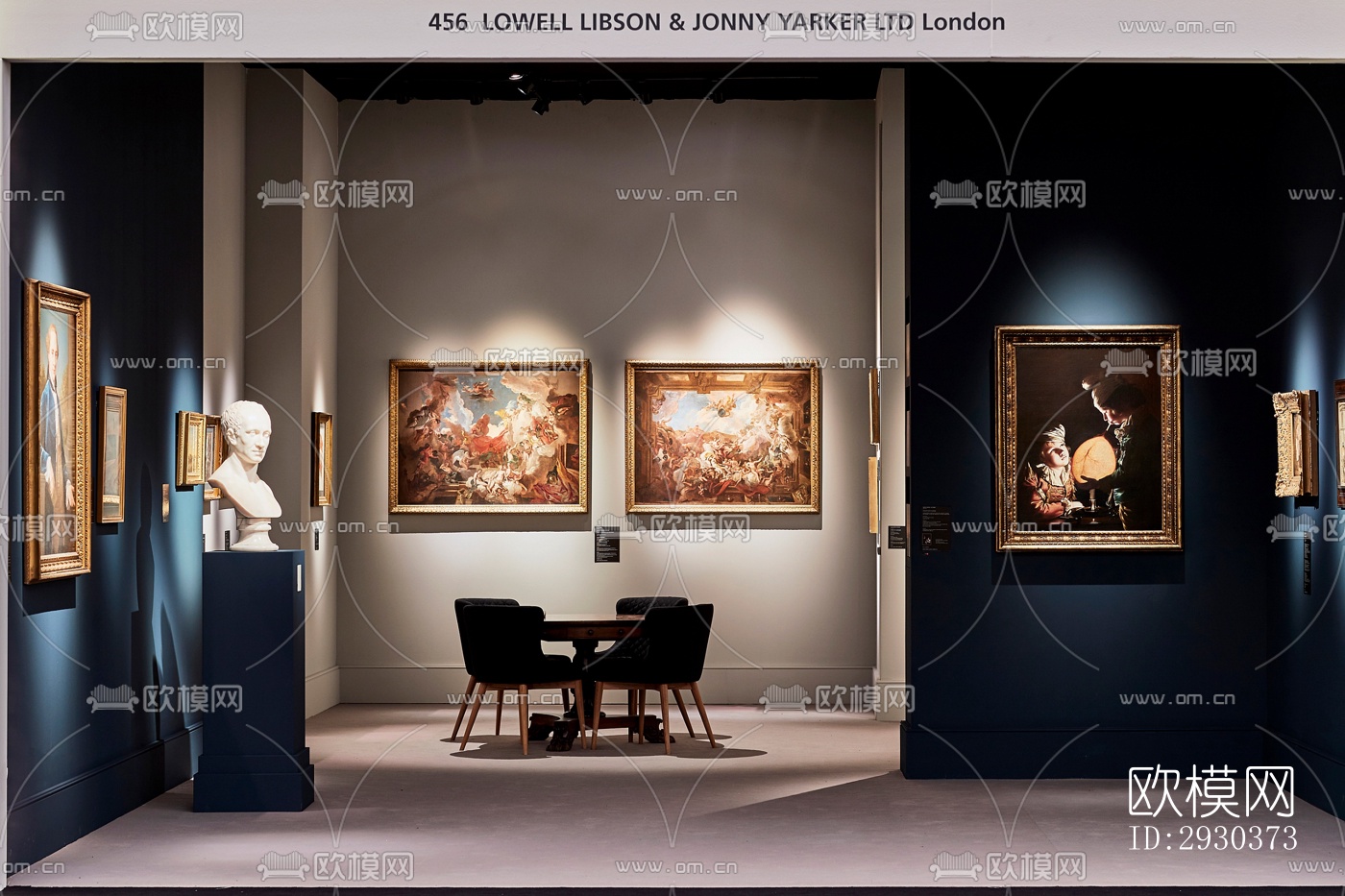 美式展览展厅效果图下载（渲染图2）