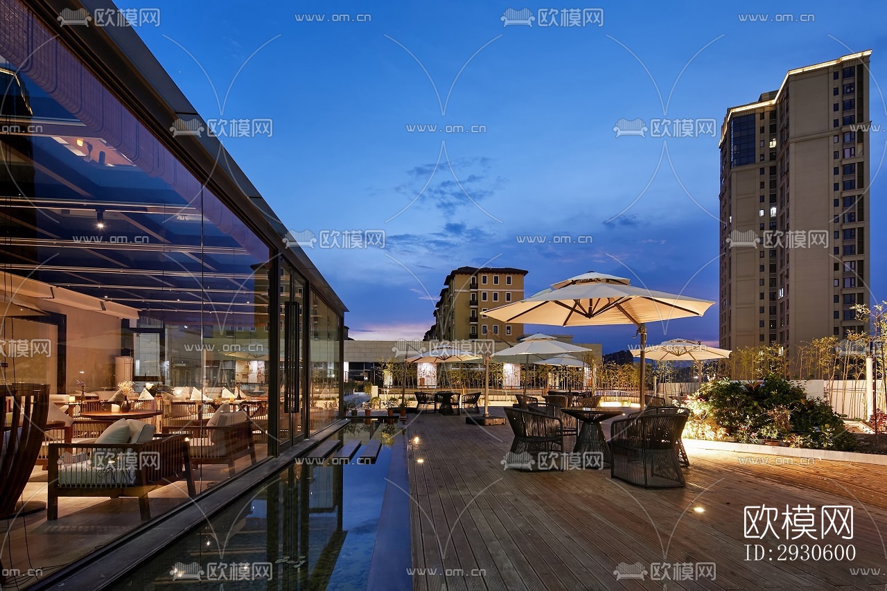 新中式酒店民宿效果图下载（渲染图1）