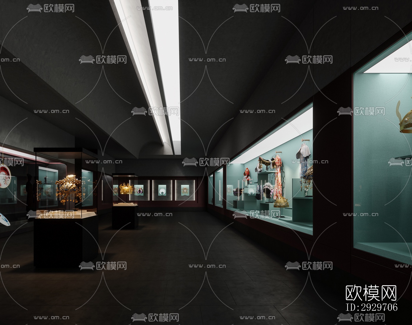 新中式美术博物馆效果图下载（渲染图5）