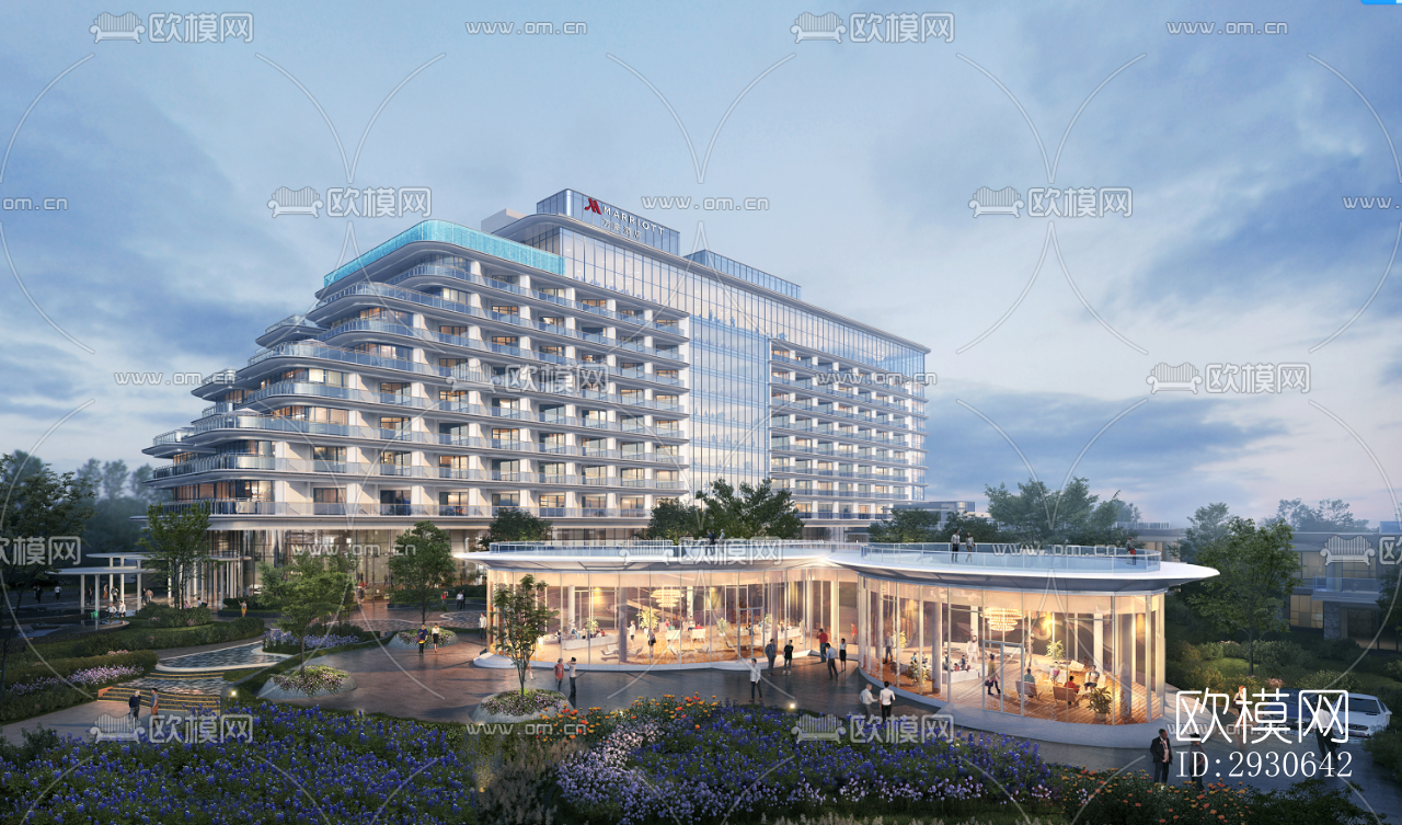 现代酒店民宿效果图下载（渲染图3）