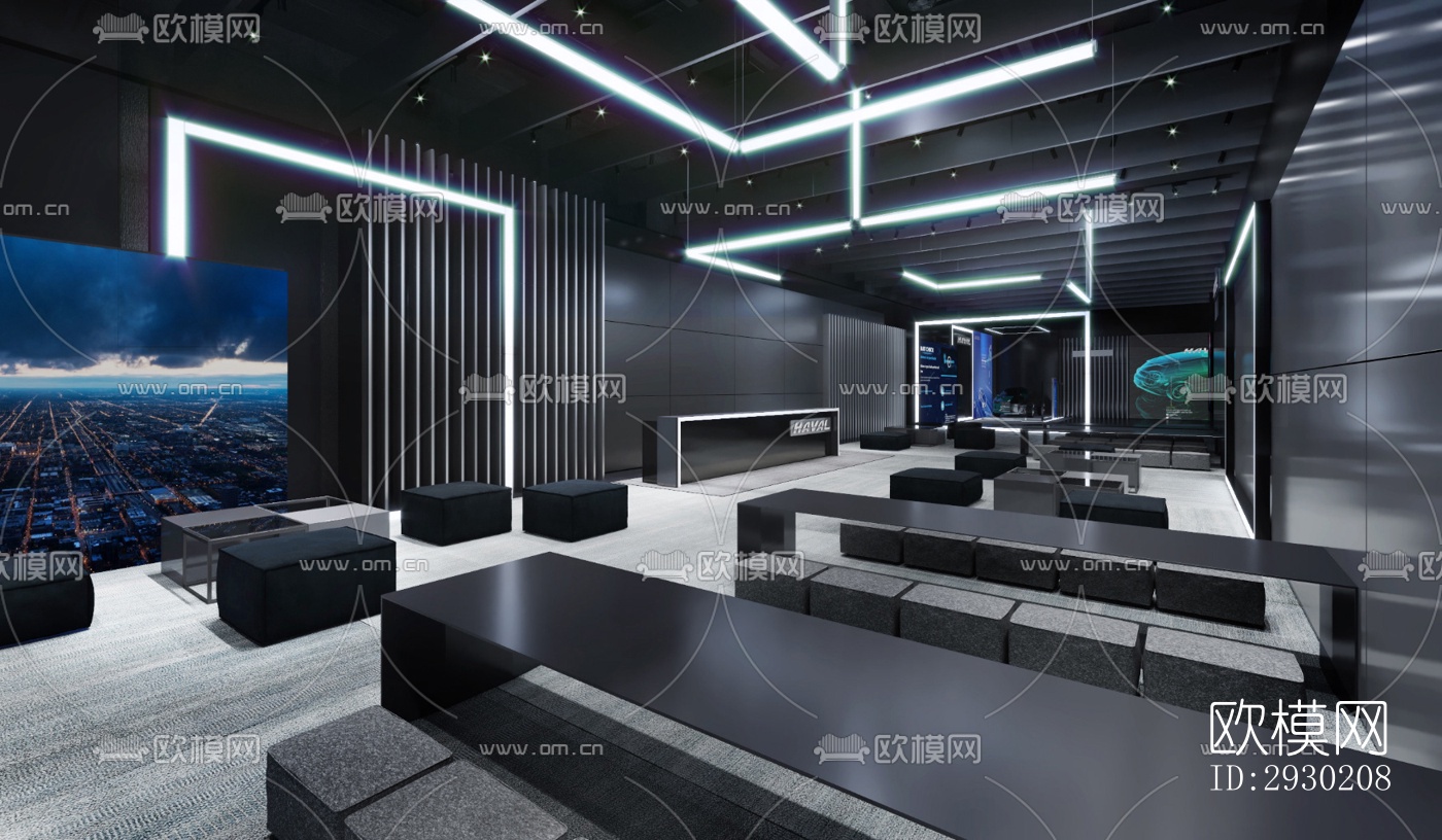 现代展览展厅效果图下载（渲染图8）