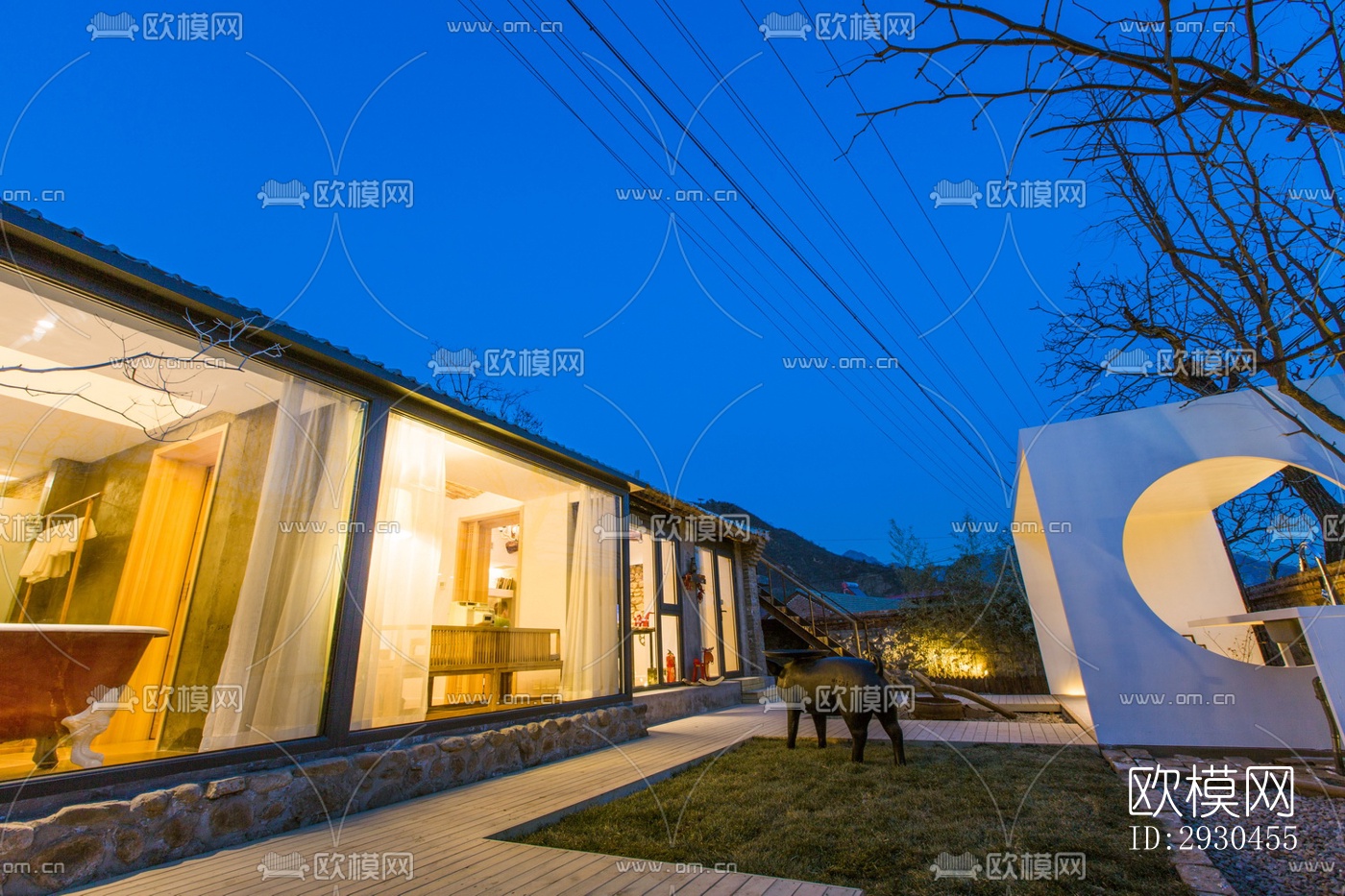 中式酒店民宿效果图下载（渲染图15）