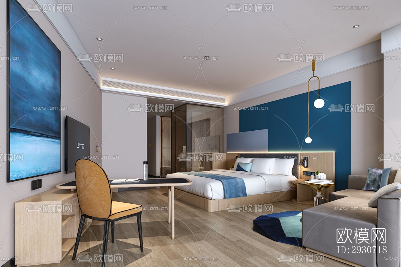 现代酒店民宿效果图下载（渲染图6）