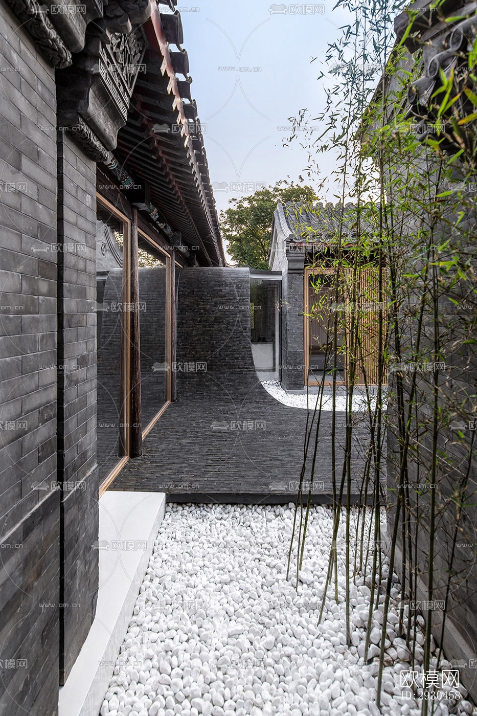 中式酒店民宿效果图下载（渲染图6）