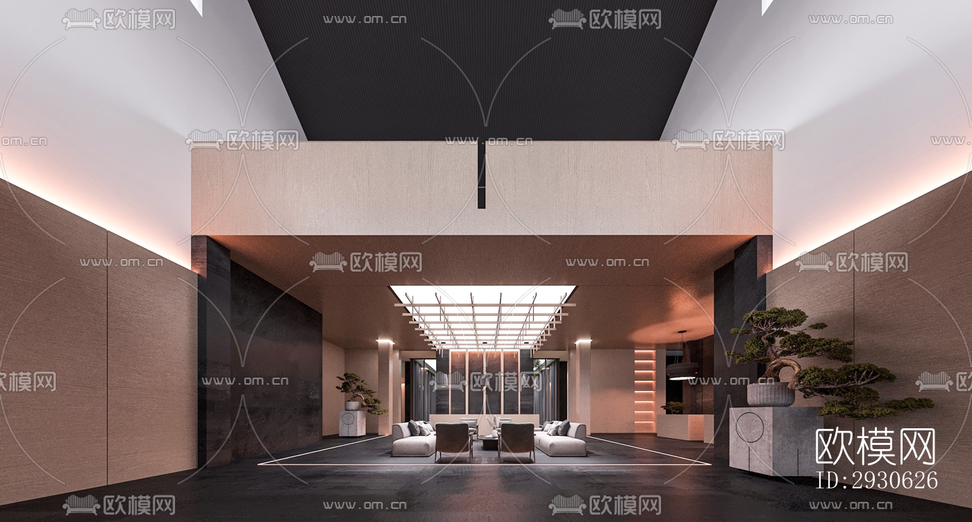 新中式酒店民宿效果图下载（渲染图9）