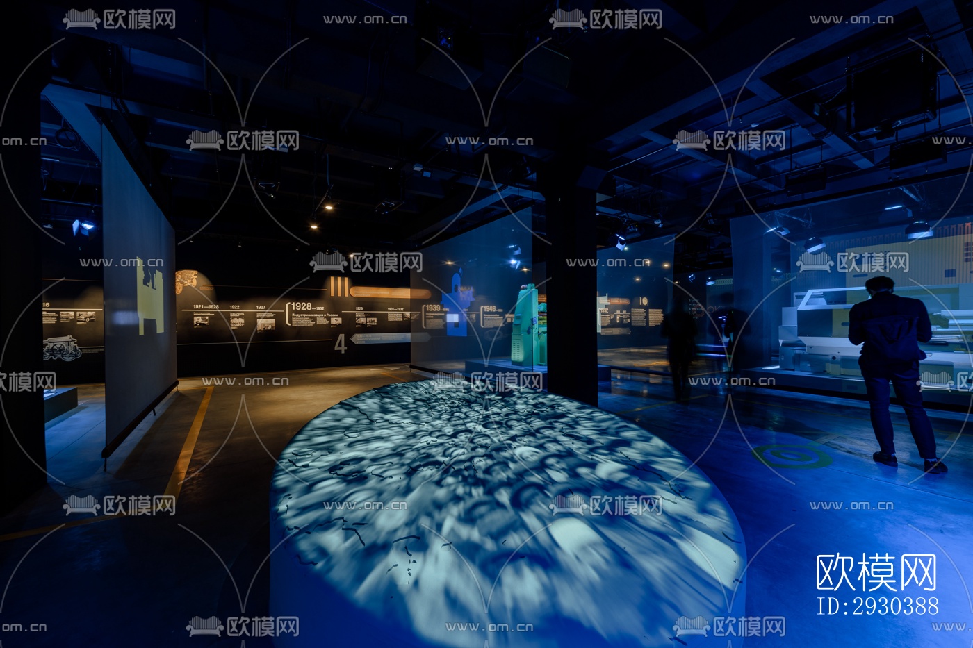 高级灰展览展厅效果图下载（渲染图10）