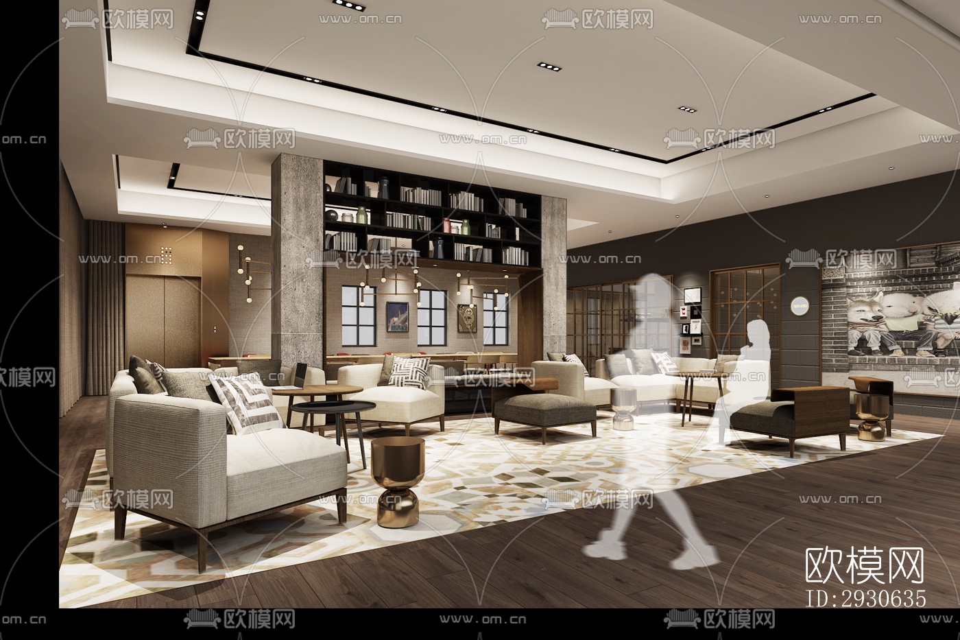 现代酒店民宿效果图下载（渲染图6）