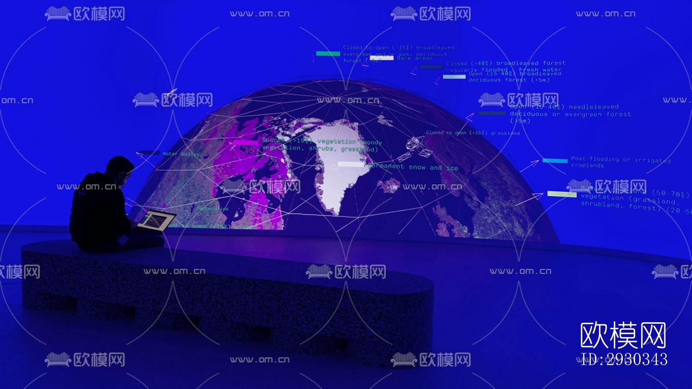 现代展览展厅效果图下载（渲染图1）