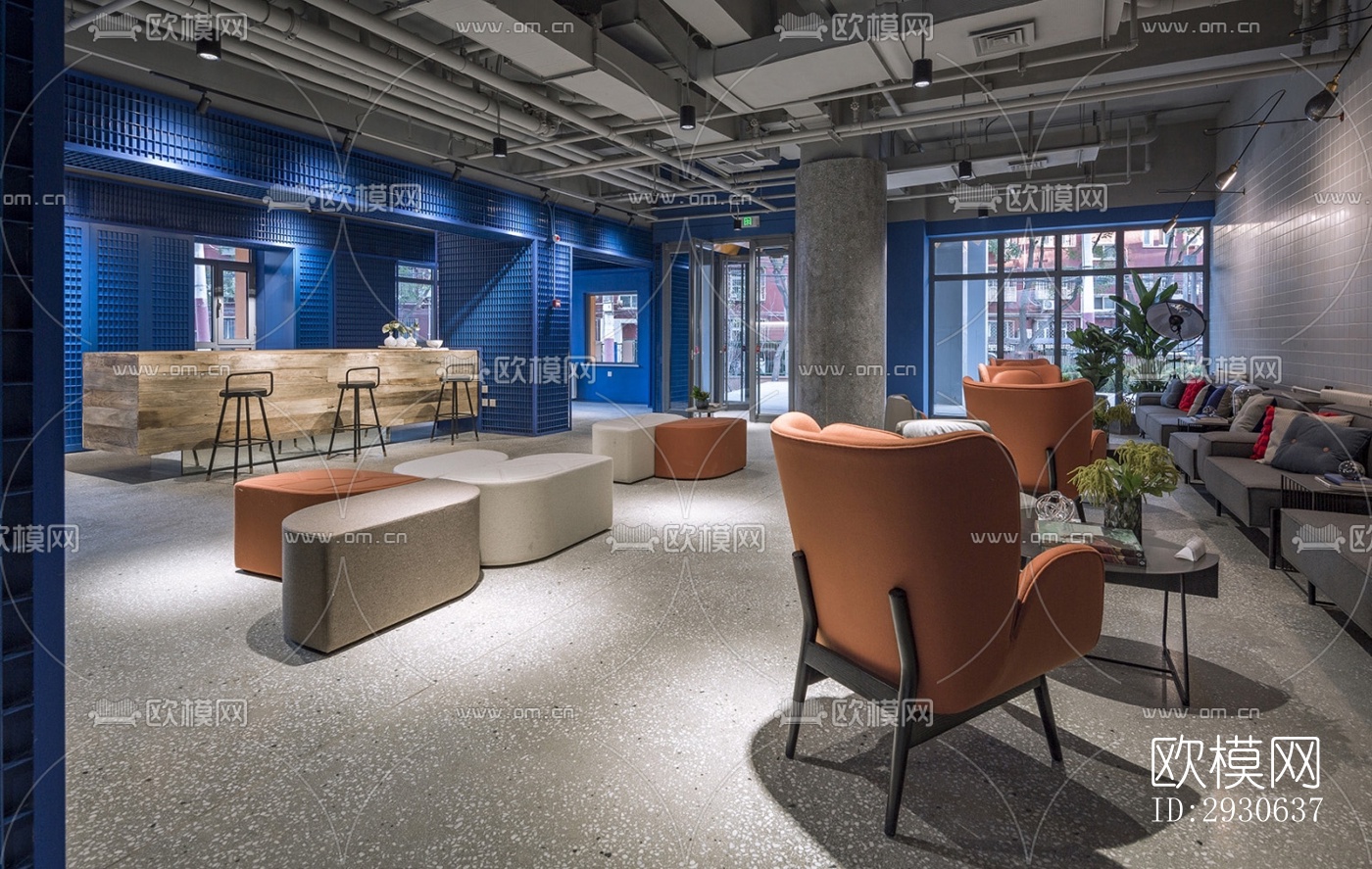 现代酒店民宿效果图下载（渲染图3）