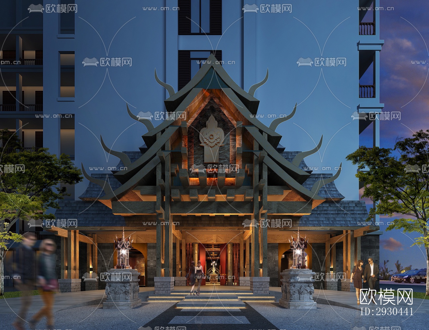 东南亚酒店民宿效果图下载（渲染图1）