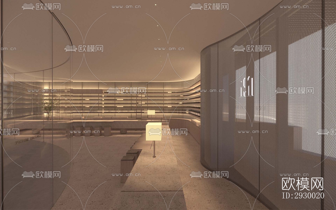 侘寂展览展厅效果图下载（渲染图2）