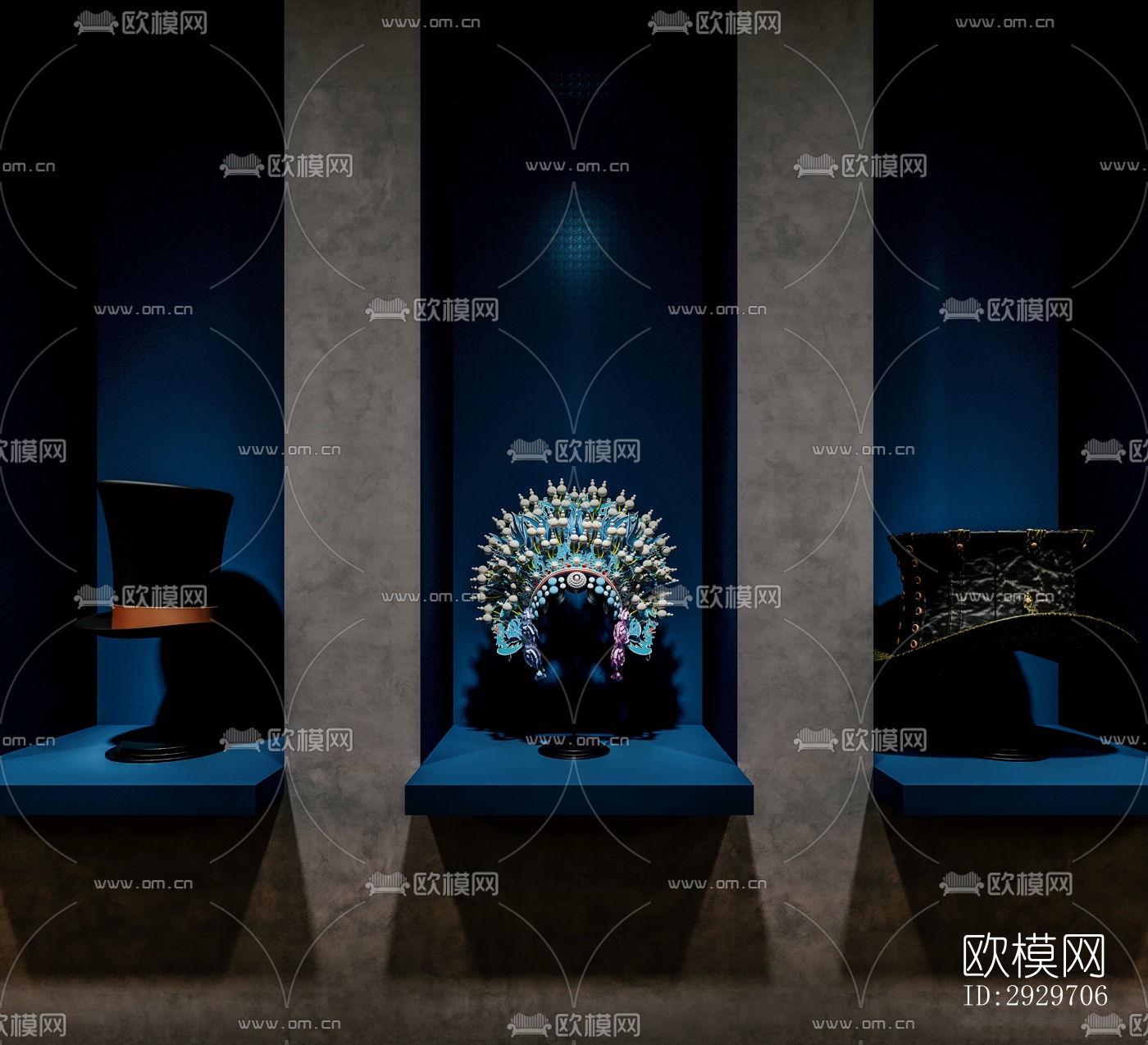 新中式美术博物馆效果图下载（渲染图9）