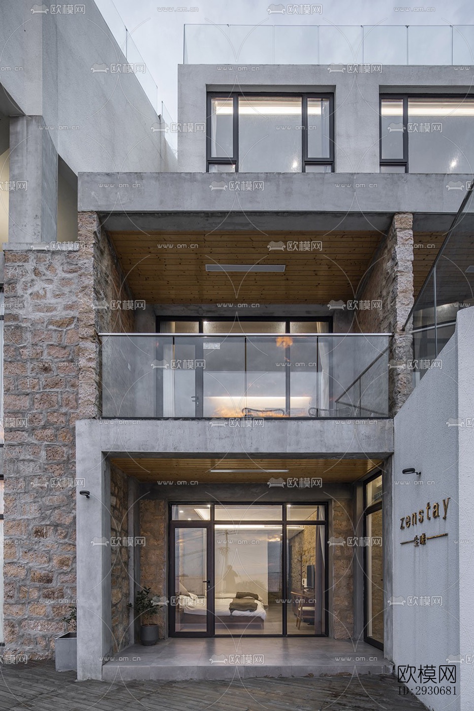 现代酒店民宿效果图下载（渲染图19）