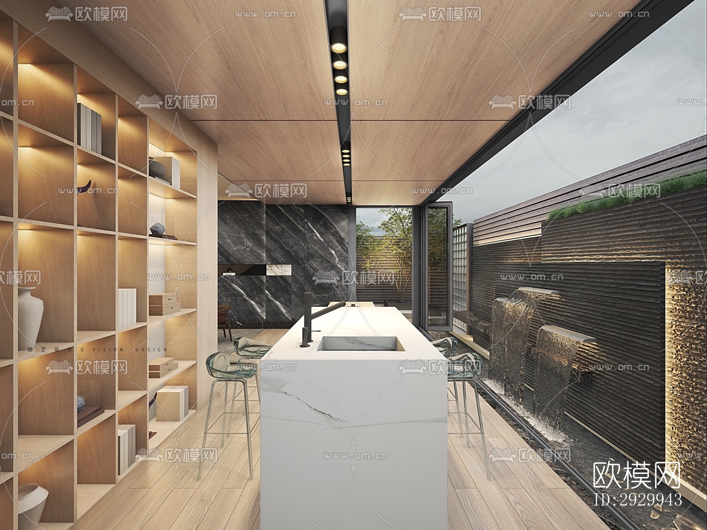 现代居住景观效果图下载（渲染图4）