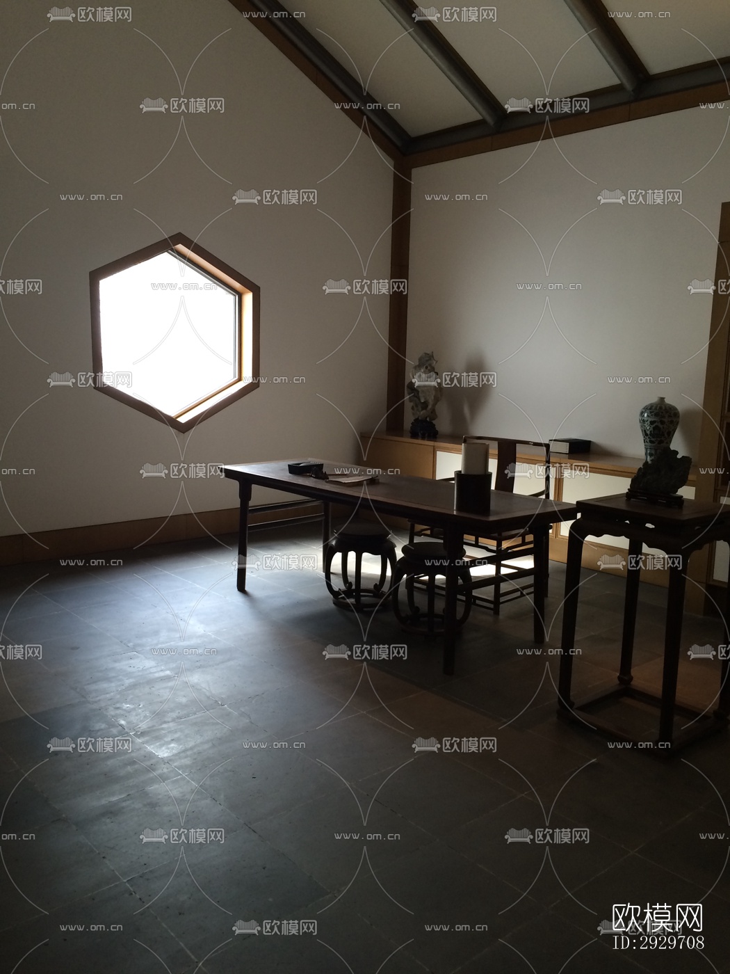 新中式美术博物馆效果图下载（渲染图4）