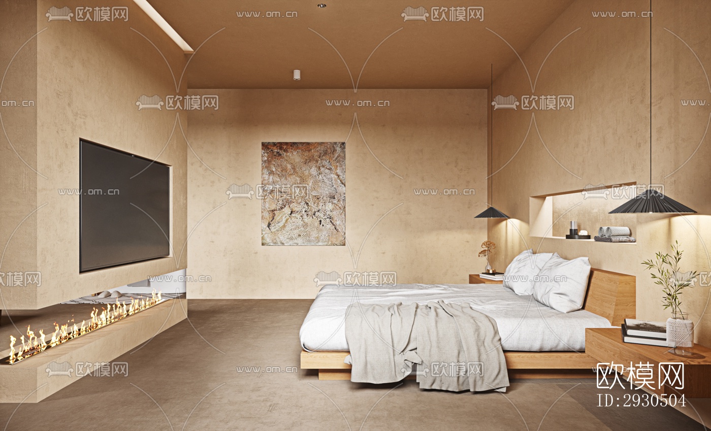 侘寂酒店民宿效果图下载（渲染图3）