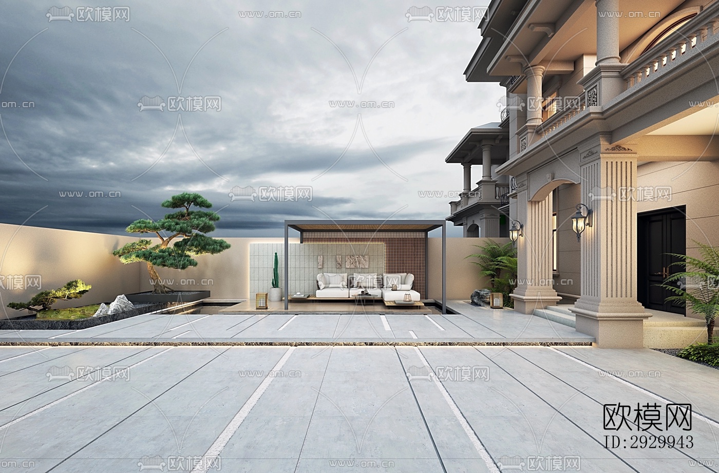 现代居住景观效果图下载（渲染图6）