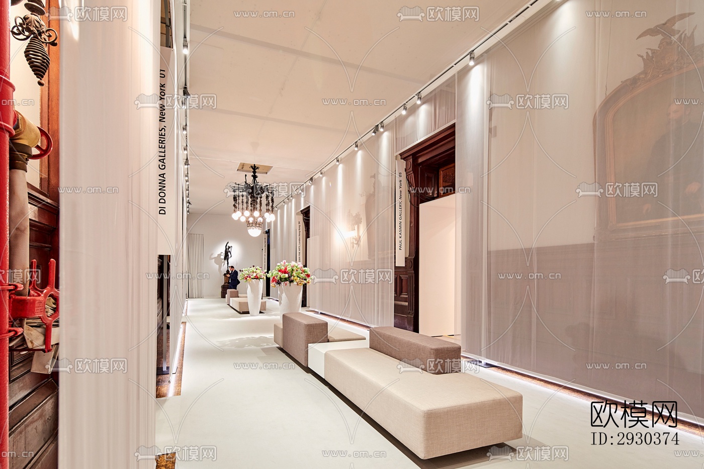 美式展览展厅效果图下载（渲染图9）