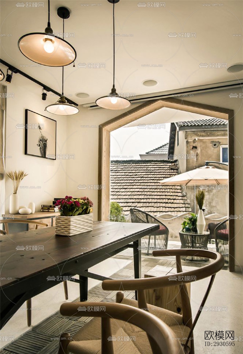 新中式酒店民宿效果图下载（渲染图3）