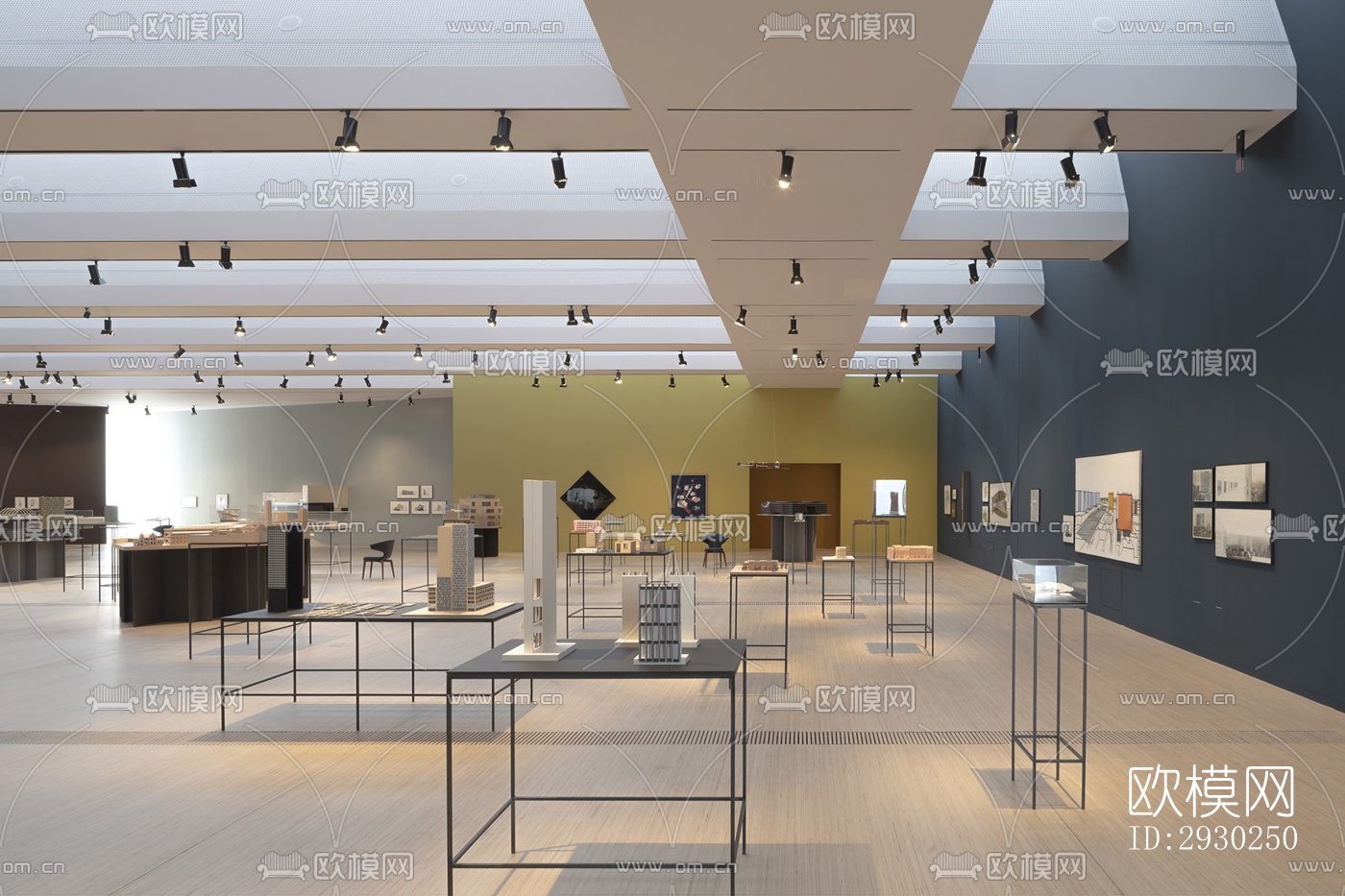 现代展览展厅效果图下载（渲染图2）