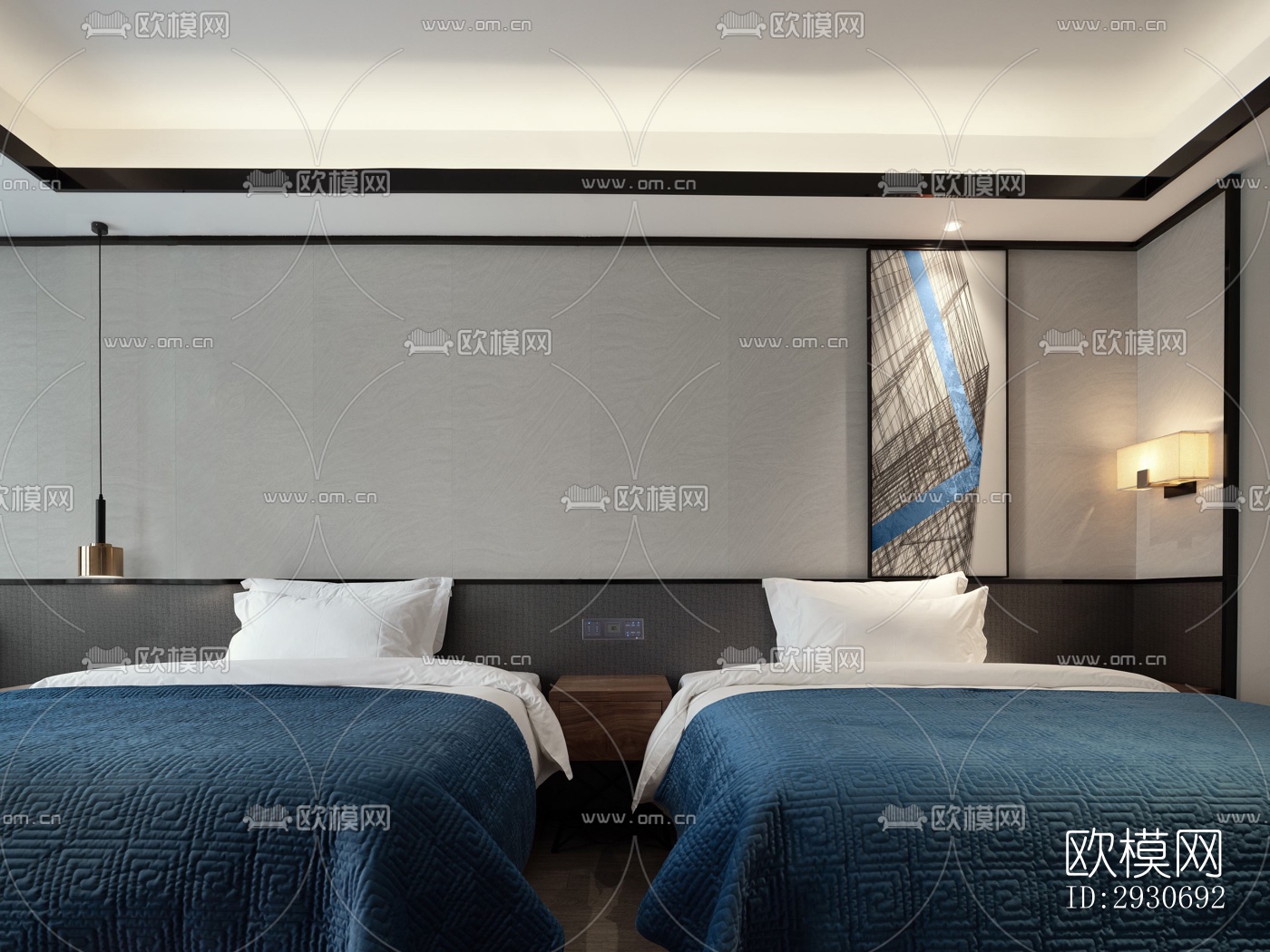 现代酒店民宿效果图下载（渲染图6）