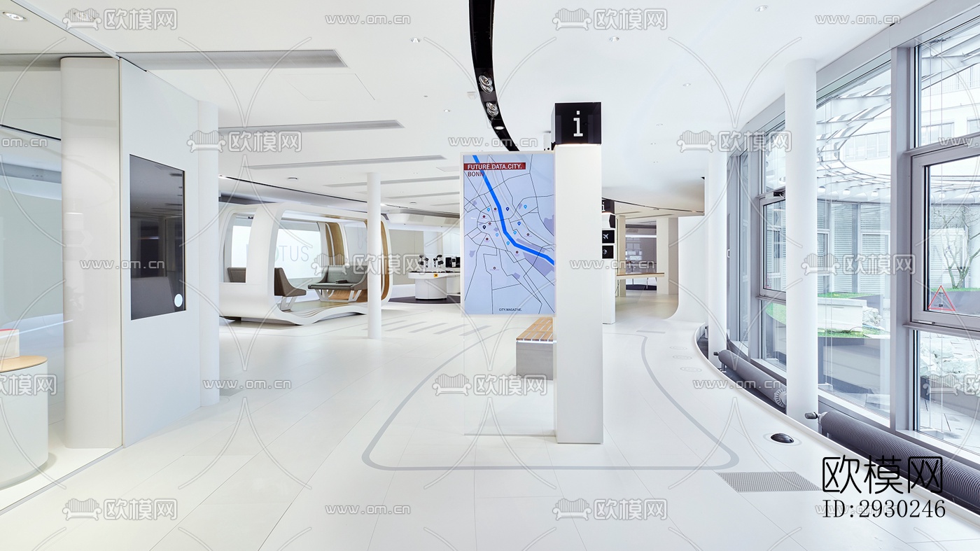 现代展览展厅效果图下载（渲染图1）