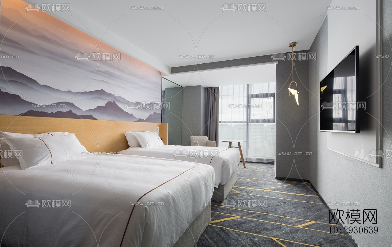 现代酒店民宿效果图下载（渲染图10）