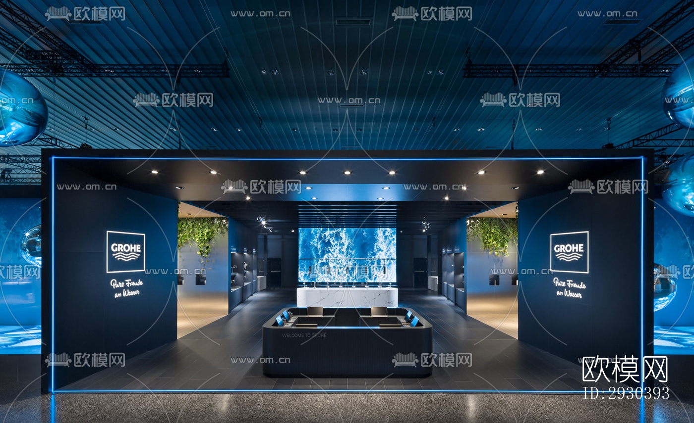 高级灰展览展厅效果图效果图-设计效果图ID:2930393-欧模网