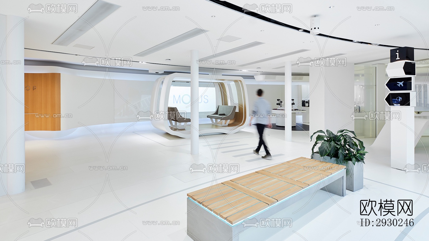 现代展览展厅效果图下载（渲染图4）