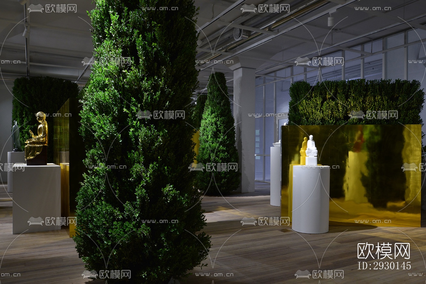 现代展览展厅效果图下载（渲染图7）