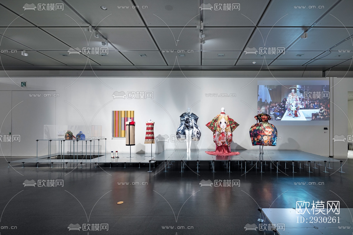 现代展览展厅效果图下载（渲染图2）