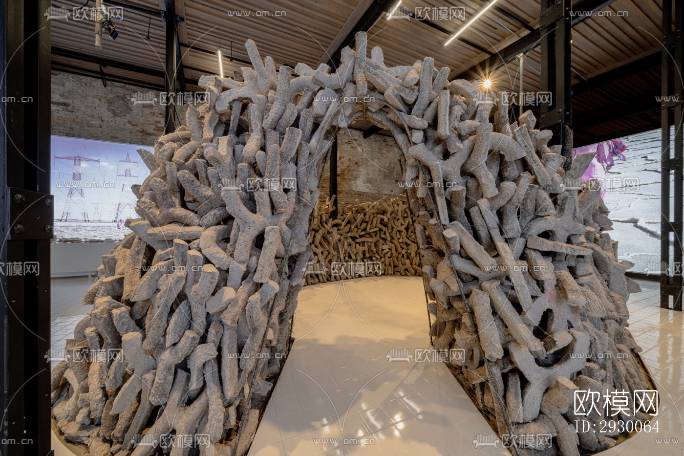 工业风展览展厅效果图下载（渲染图5）