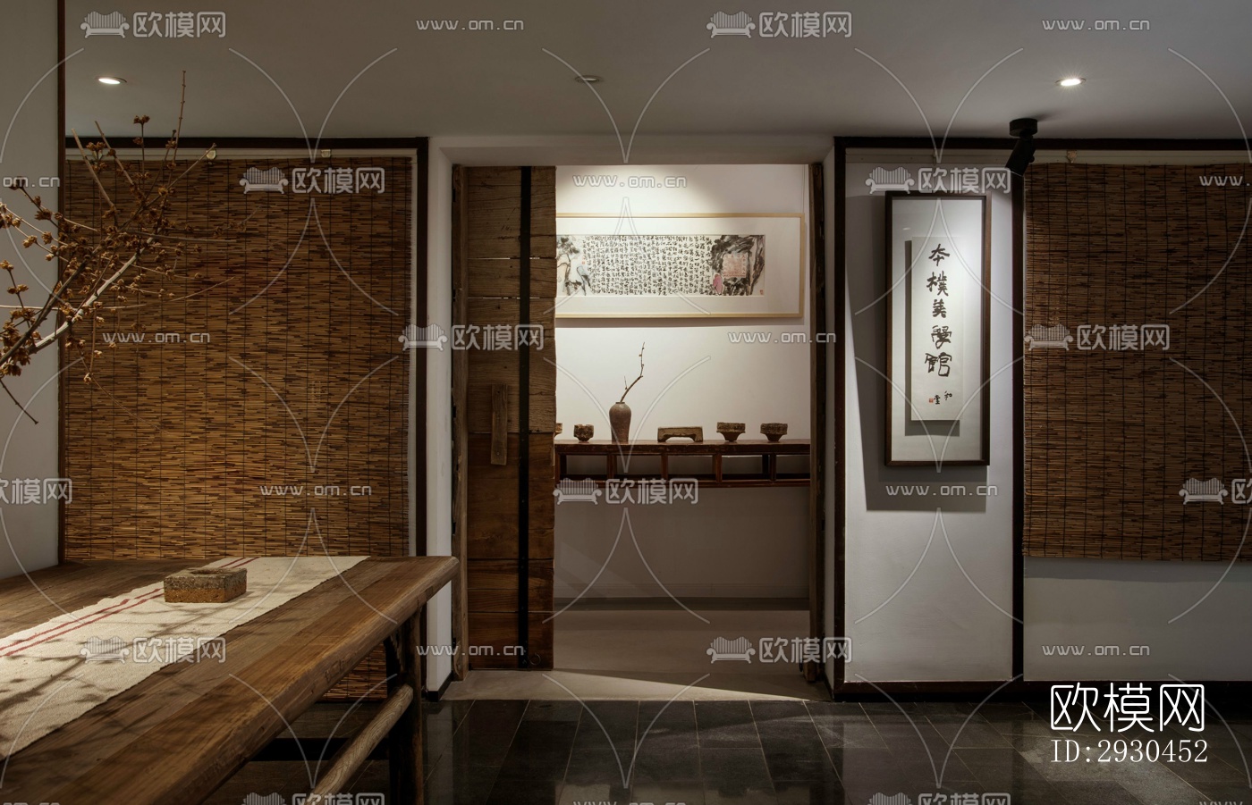 中式酒店民宿效果图下载（渲染图1）