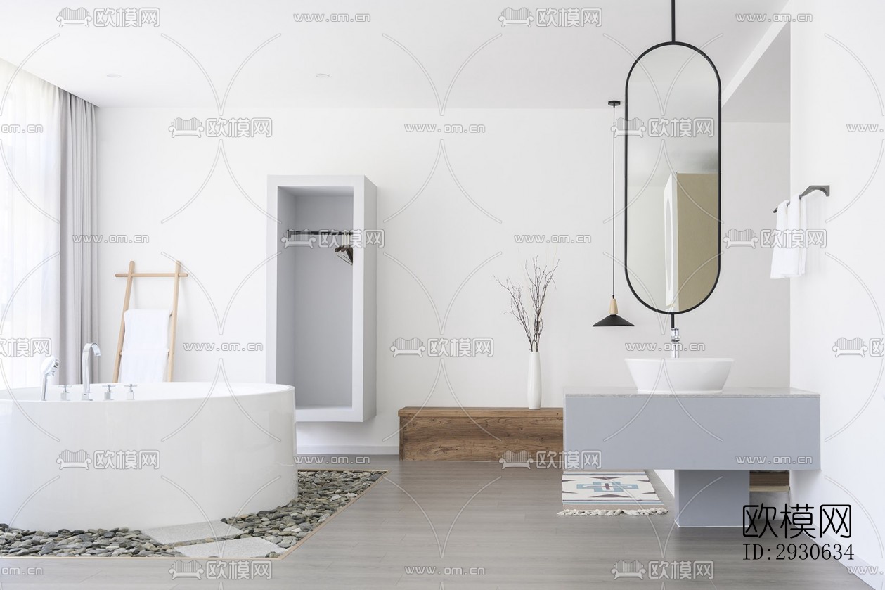 现代酒店民宿效果图下载（渲染图6）