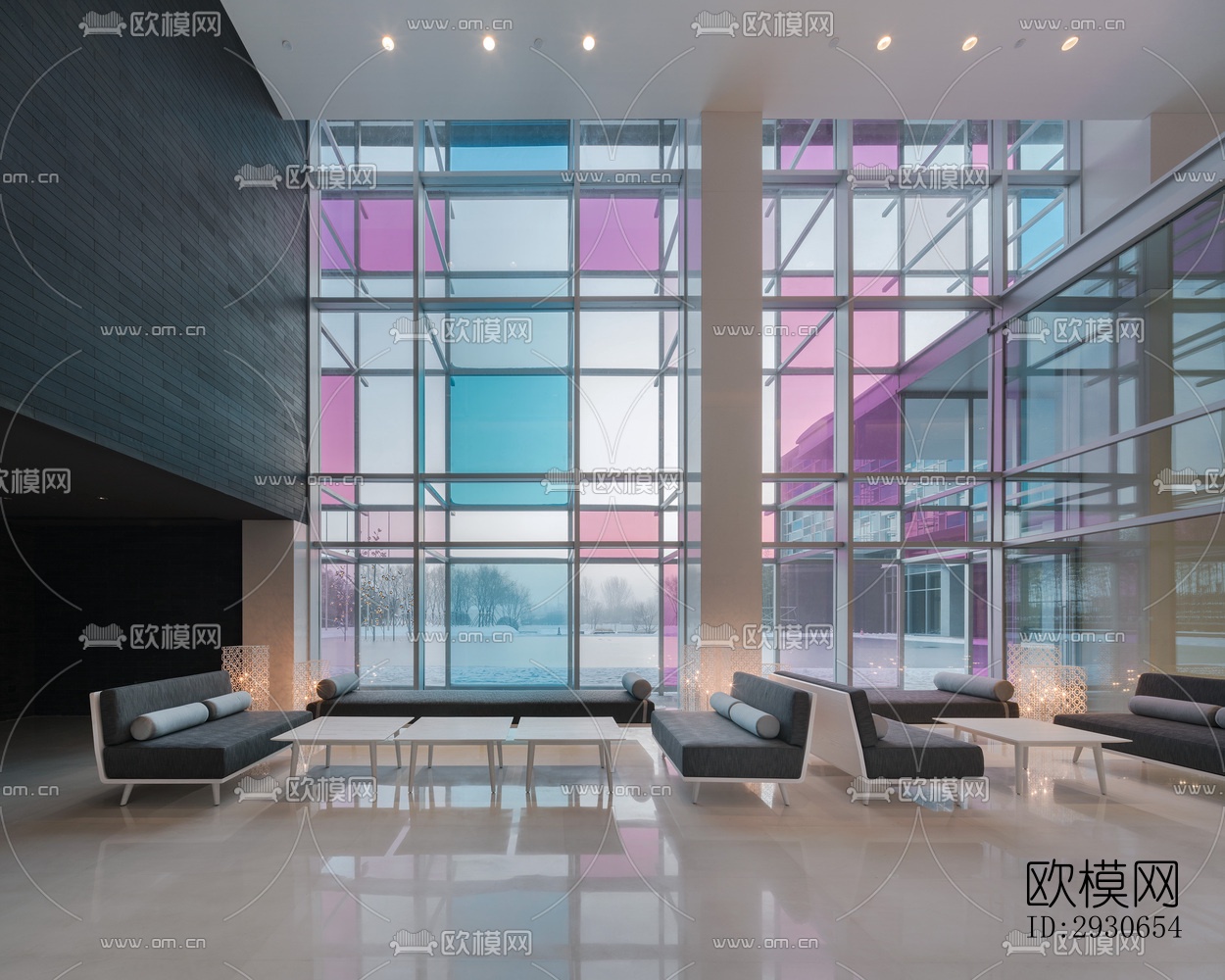 现代酒店民宿效果图下载（渲染图4）